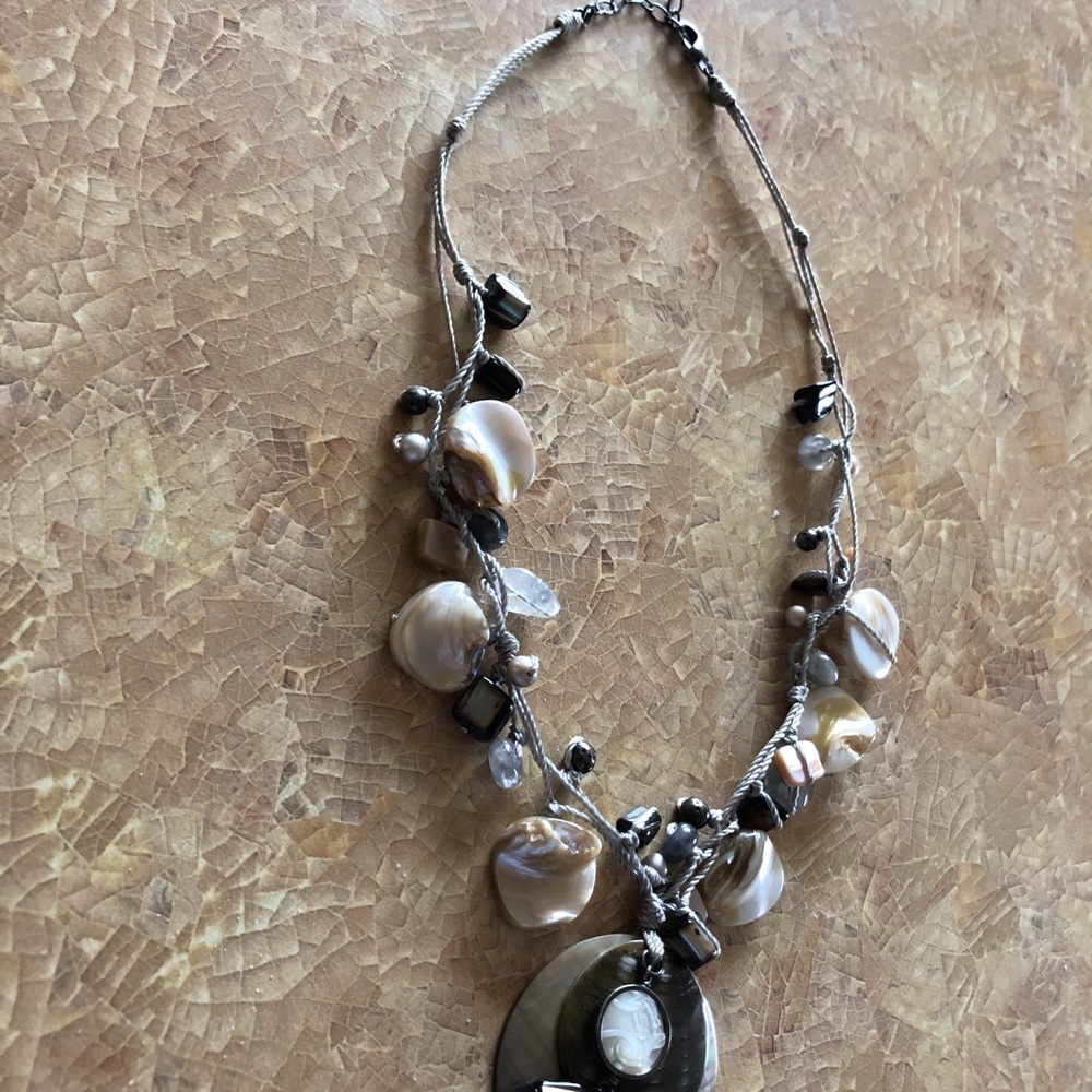 Retired Silpada -- String Quartz/Shell Necklace - image 3